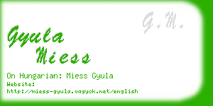 gyula miess business card